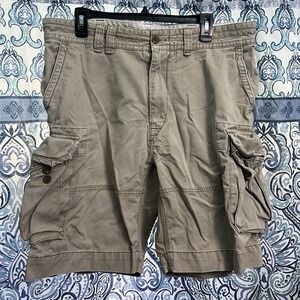 Vintage Polo Ralph Lauren Cargo Shorts Mens Size 36 Khaki Preppy Y2K Baggy